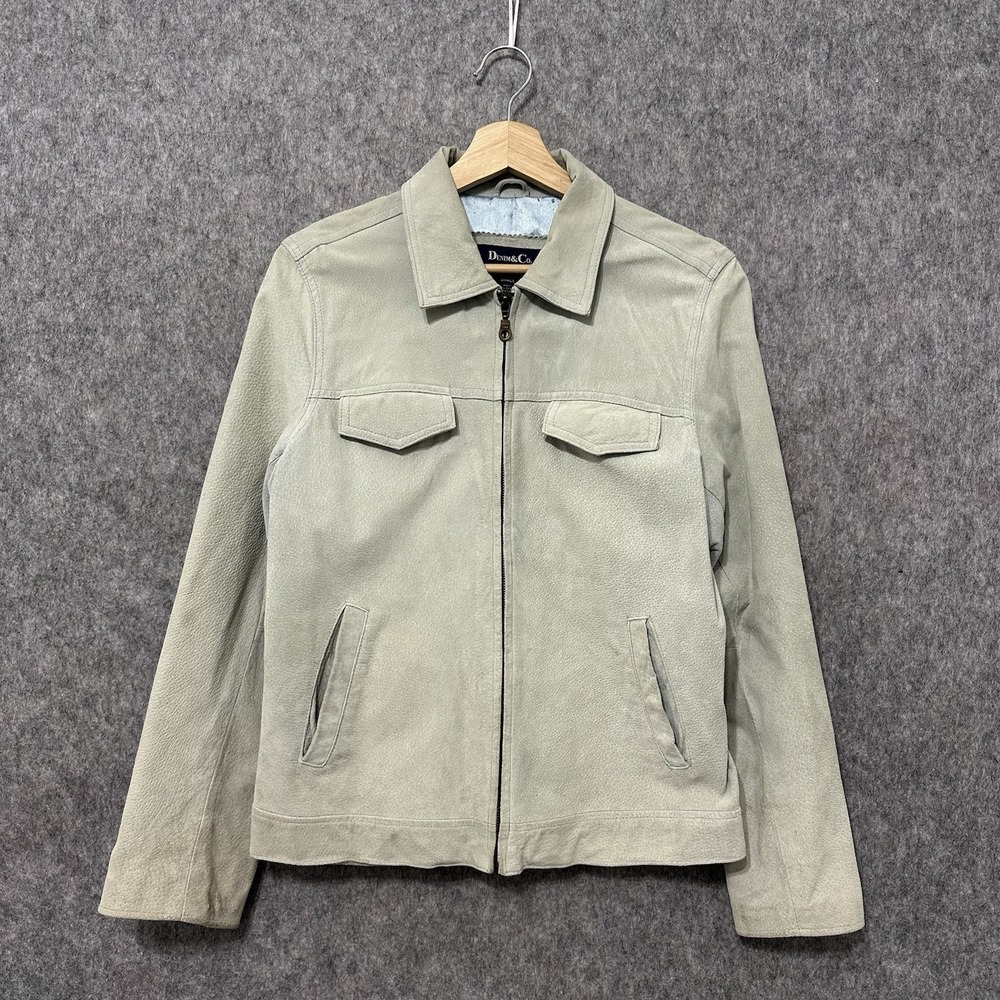 Denim & Co Genuine Leather Jacket Light‎ Mint Green Zip Pockets Small